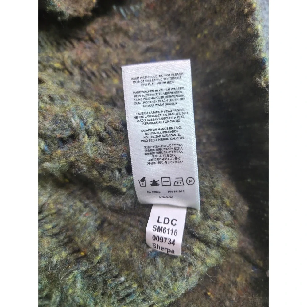 Sherpa Adventure Gear Merino Wool Alpaca Sweater Olive Green Waffle Knit Mens XL